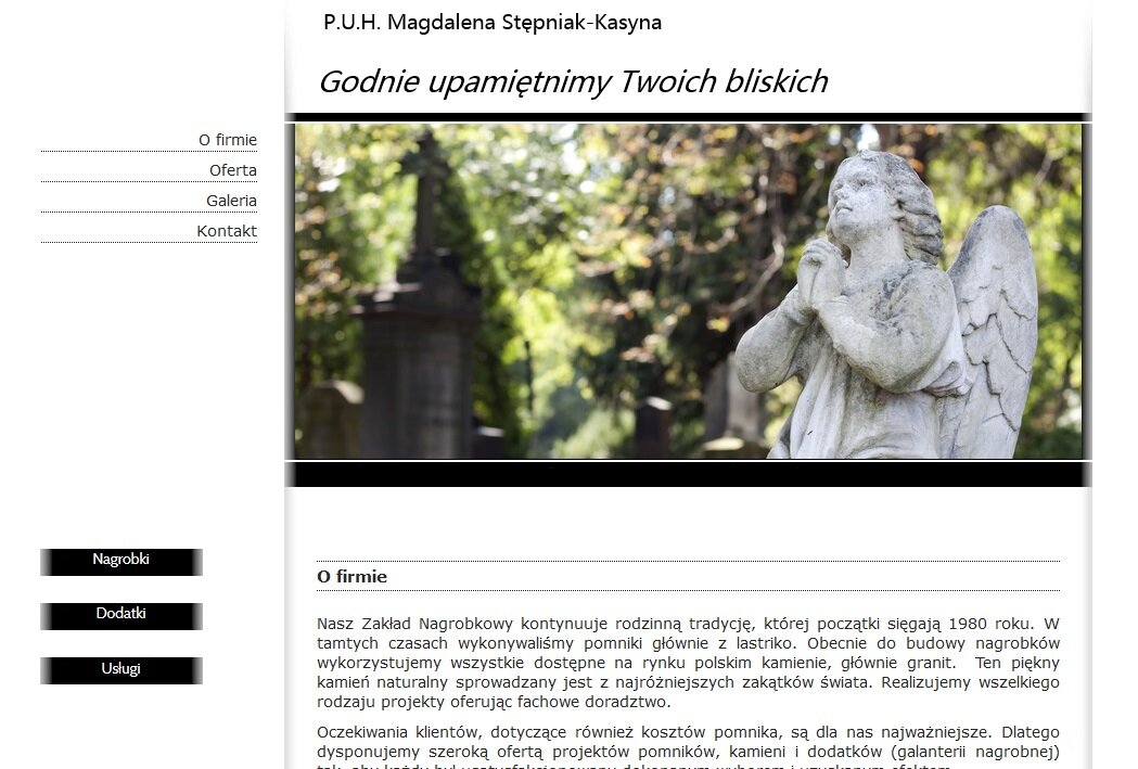 Archiwalny widok strony: Zakład Nagrobkowy